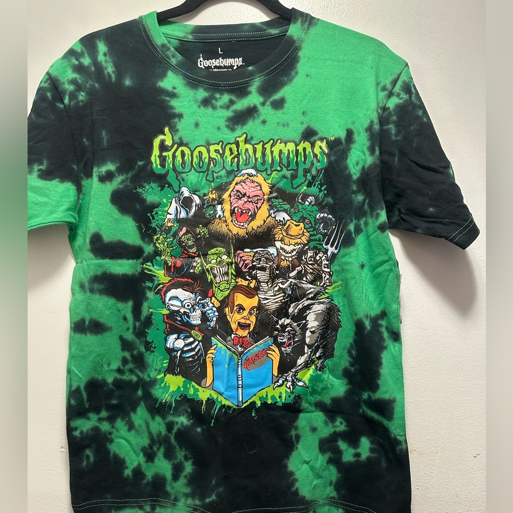 Scholastic Goosebumps Tie-Dye Graphic Tee - Green & Black